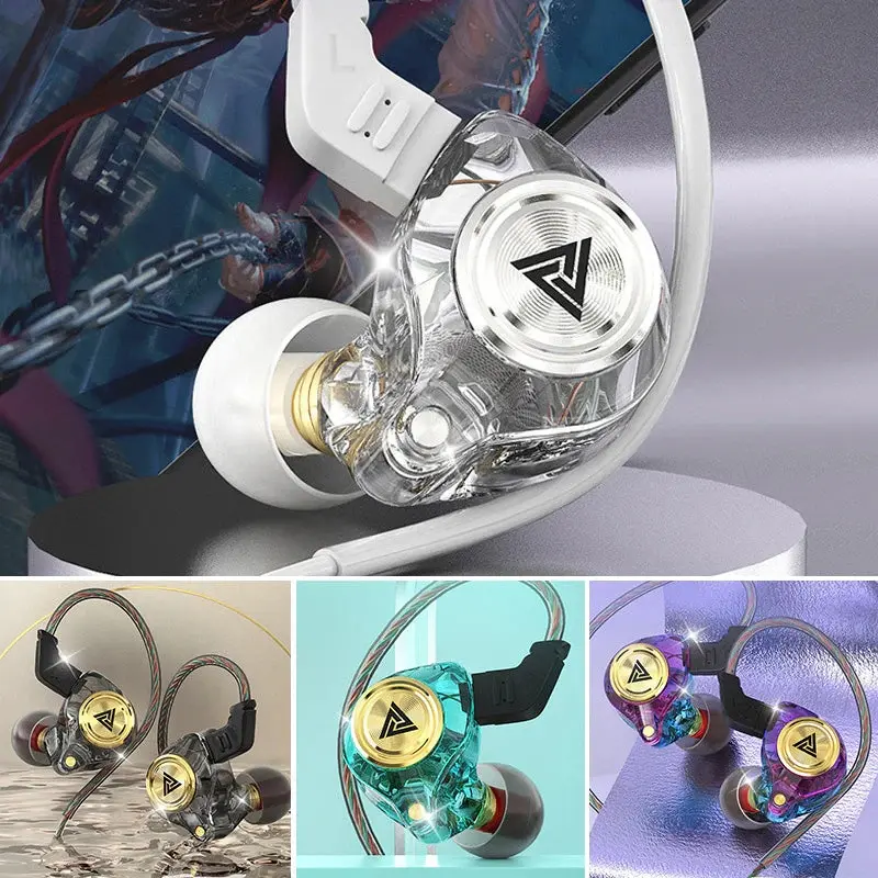 Wired Gaming Earbuds with MIC, QKZ AK3 in Ear Monitor Headphone, Deep Bass Sound, Portable 3.5mm Wired Gaming IEM in-Ear Earphones Ear Buds, for Singers Musicians with MIC IEM for Music Video Calling