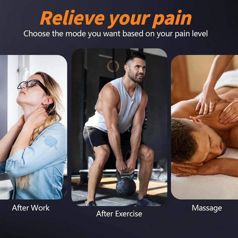 TENS Stimulator - Rechargeable Relaxation Device for Back, Neck, Shoulder & Full Body with 4pcs Electrode Pads