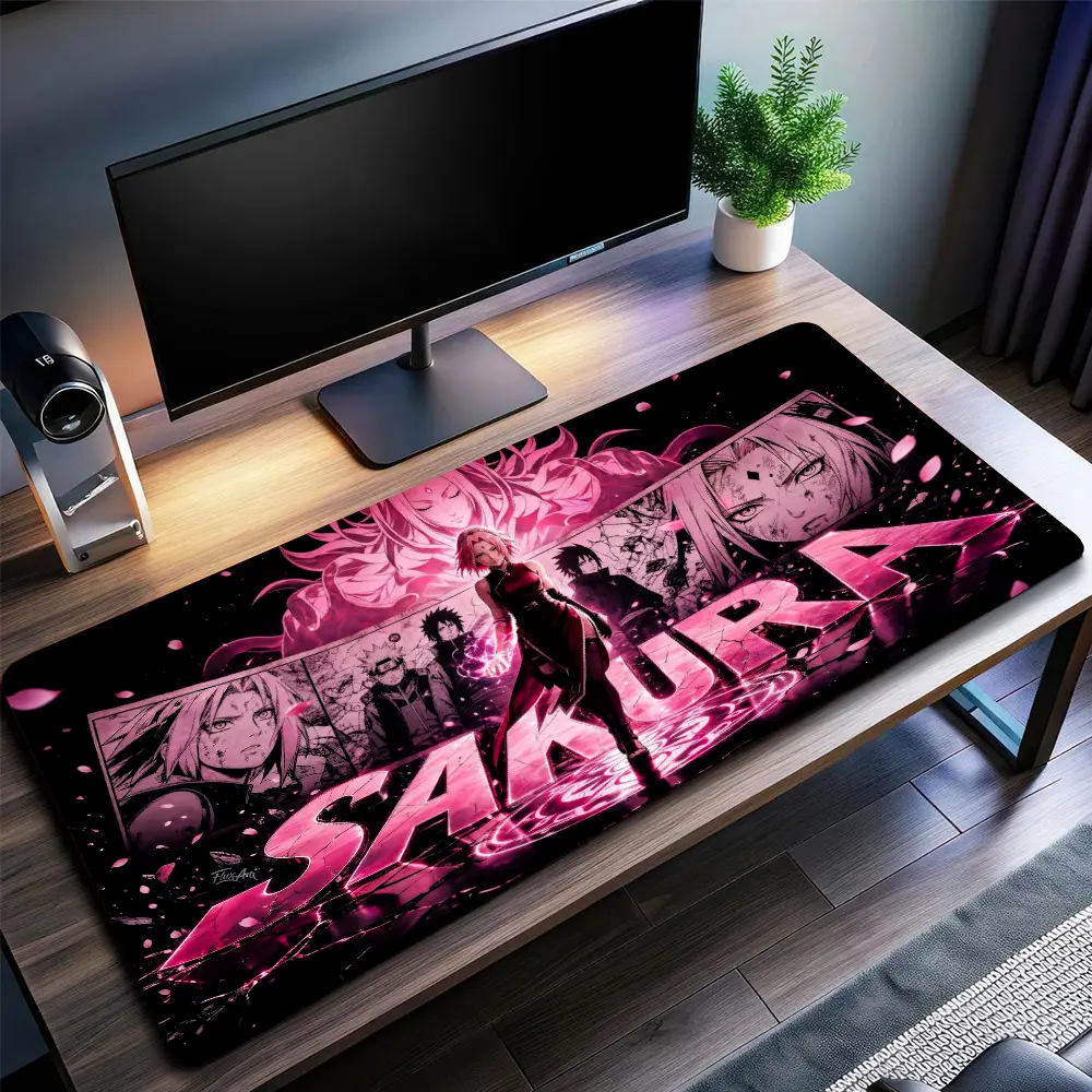 Sasuke Naruto Gaming Mouse Pad Personal, Custome, Anime Desk Mat Extended Keyboard Pad Waterproof Non Slip Rubber Base Large Mousepad for PC Gamer Setup Desk Accessories 40x21 Inch,Office Gifts, Decor desktop