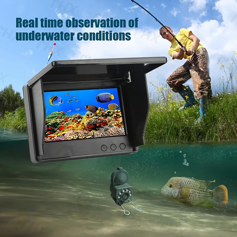 XHJ 15m Waterproof Underwater HD Camera with 4.3-inch Screen - Compact Functional Unisex Fish Finder for Aquariums, Outdoor Fishing Tackle & Equipment, Mother's Day Gifts for Anglers