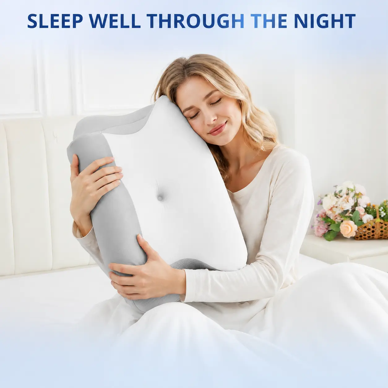 Cooling memory foam soft cervical pillow, relieves neck and shoulder pain, adjustable, odorless, ergonomic contour orthopedic pillow, provides cervical support for side, back, and stomach sleepers. #GlobalSelection