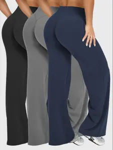 Three-Piece Women's Outdoor Running Pants, Versatile Comfortable Yoga Fitness Trousers, Loose Wide Leg Pants for All Seasons