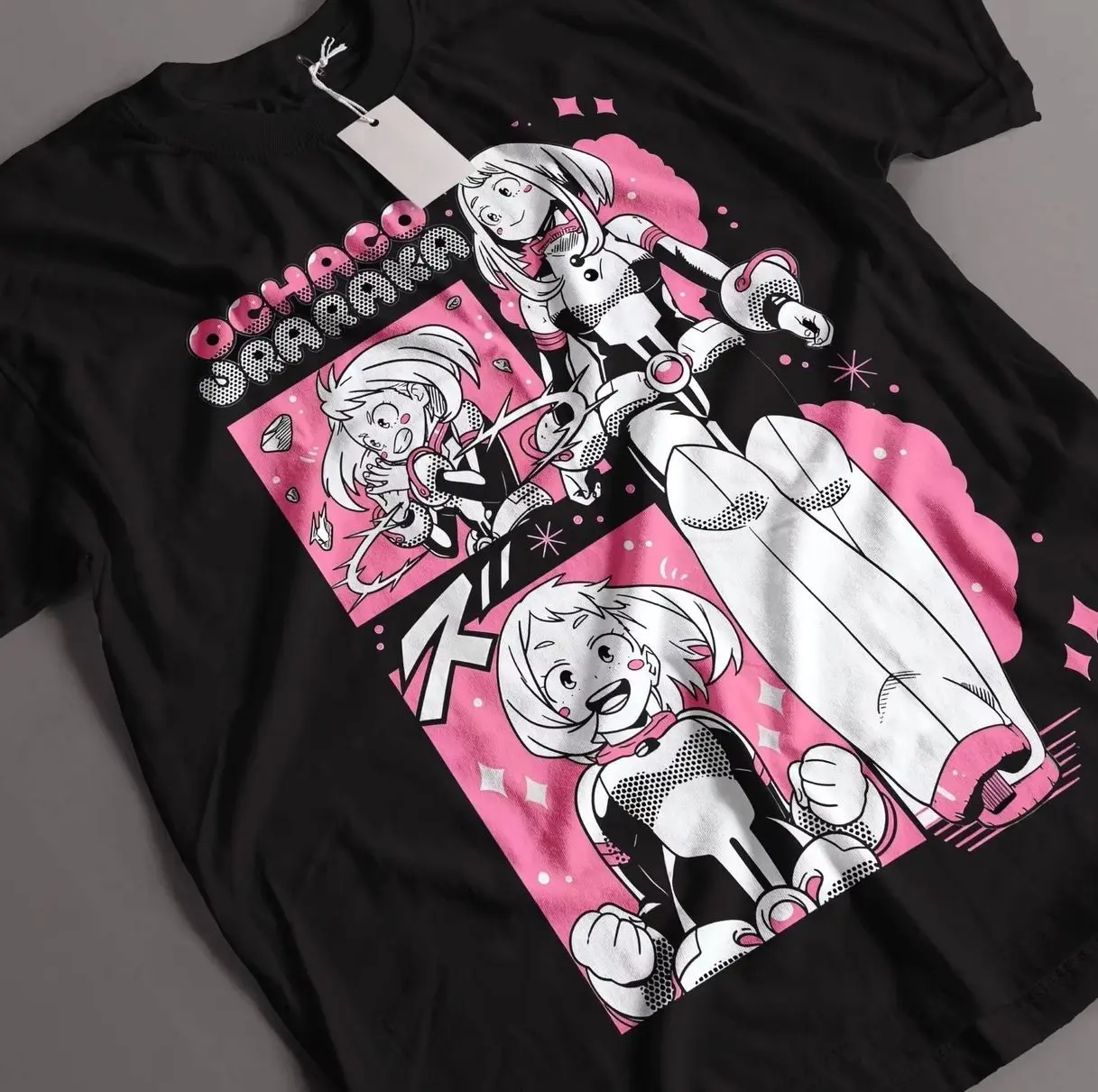 Japanese Anime My Hero Academia Ochaco Uraraka graphics unisex 100%cotton Tshirt Harajuku 2026 summer Men's Short sleeve shirt BAQ