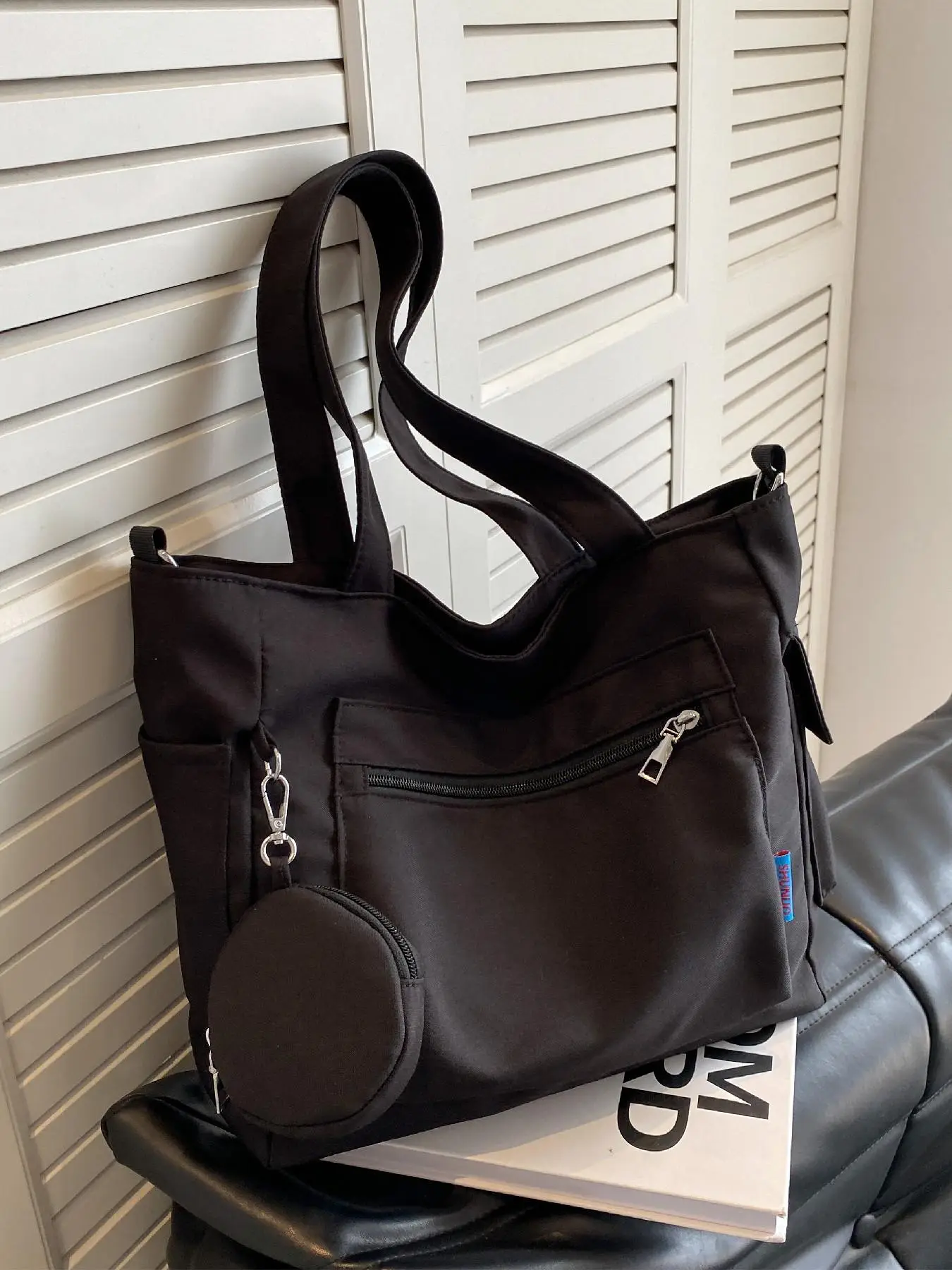 Women's Simple Style Plain Color Tote Bag with Circle Coin Purse (2pcs), Casual Trendy Versatile High-quality Bag Set, Fashionable Bag Set for Daily U