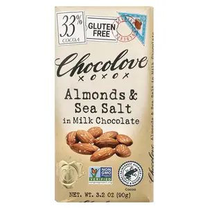 Chocolove Almonds & Seal Salt in Milk Chocolate, 33% Cocoa, 3.2 oz (90 g)
