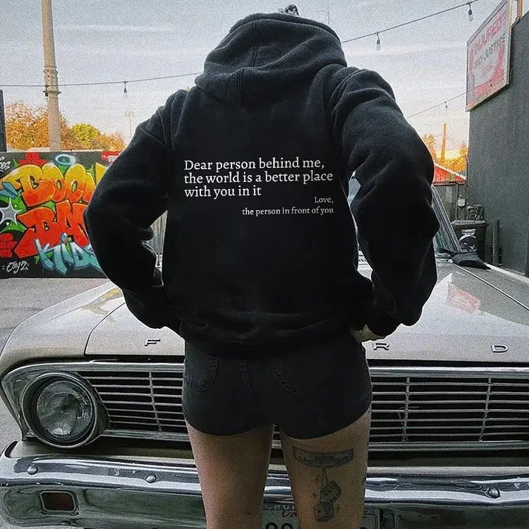 Dear Person Behind Me (You are enough) Hoodie - Women's Sweatshirt in Various Colors - Sweatshirts, Womenswear