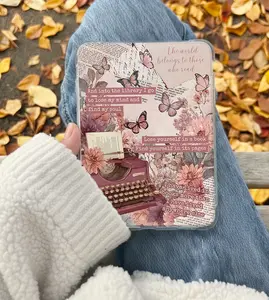 Pink Bookish Kindle Insert for Clear Case – Aesthetic Book Lover Decor | Cozy Reading Accessory