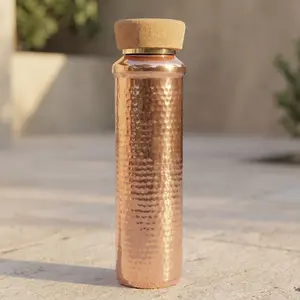 P•TAL 100% Pure Copper Bottle for Natural Detox | Leakproof Handcrafted Ayurvedic Drinkware | Helps with Grey Hair, Gut Support, Skin Glow | Lab-tested, Eco-friendly | 29oz