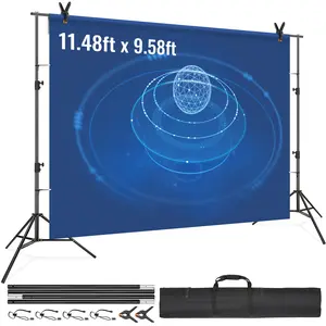 summervibes VEVOR 12x10 ft Heavy Duty Photography Backdrop Stand, Height-Adjustable Background Support System with 6 Clamps, Carry Bag and Accessories, for Party, Wedding, Photo Display
