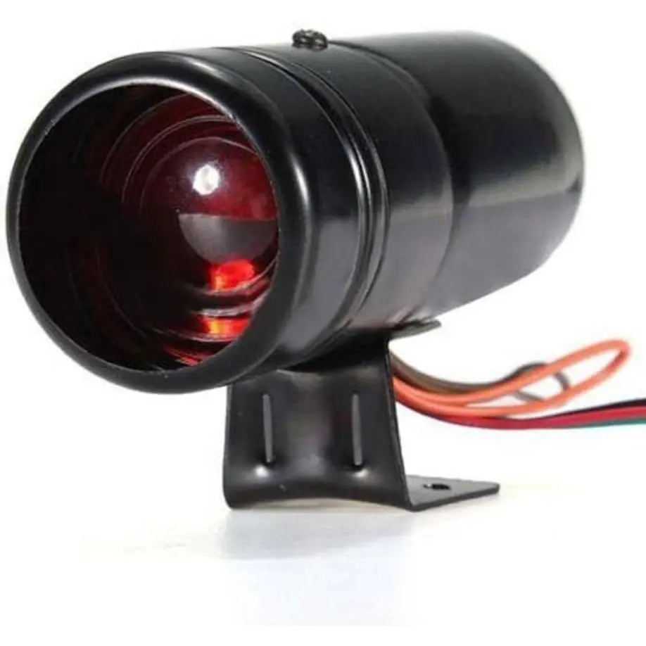 12V Universal Motorcycle Adjustable Tachometer - 1.38 Inches Red & Blue LED Gauge with Shift Light, 1000 to 11,000 RPM Range, 1000 to 11,000 rpm Shift Point, 4,6,8 Cyls, 5.31" x 1.38", Accurate Performance for All Cylinder Gasoline Engines