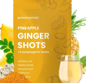 Pineapple Ginger Shots, Ginger Powder | Turmeric Supplement, Magnesium, Vitamin C, D, B12 | Digestive Health & Antioxidant | Gluten Free, Non-GMO | 6.35 Oz, Spoon Provided