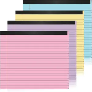 4 count 9.5" x 11" Legal Pads College Ruled Lined Pad 80 GSM Pastel Colored Notepad 40 Sheets Horizontal Lined Notebooks for Writing  Office School Work Business  Grocery Lists
