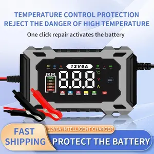 2026 New Model Smart Battery Fast Charger 12V/24V Charger, Maintainer & Trickle Charger for LiFePO4, Lead Acid Batteries for Motorcycle, Car, Truck, Lawnmower, Boat, Automotive, automatically stops when fully charged