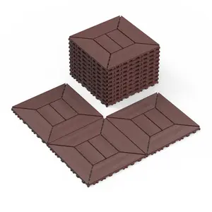 44 Pack Interlocking Deck Tiles Flooring Tiles 12*12"  - Indoor/Outdoor DIY Patio Flooring,Dark Grey,Brown