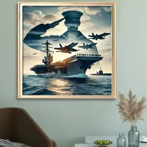 Military Diamond Art Kit for Adults, Soldiers, Planes & Ship Diamond Painting Kits for Beginners, DIY Full Round Drill Diamond Dots with Gem Art for Home Wall Decor 14x14 inch Adults Mosaic Inlay Craft Kits