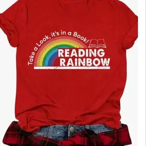 Retro Reading Rainbow, Made to order tShirt with Stylish Design and Comfortable Fit