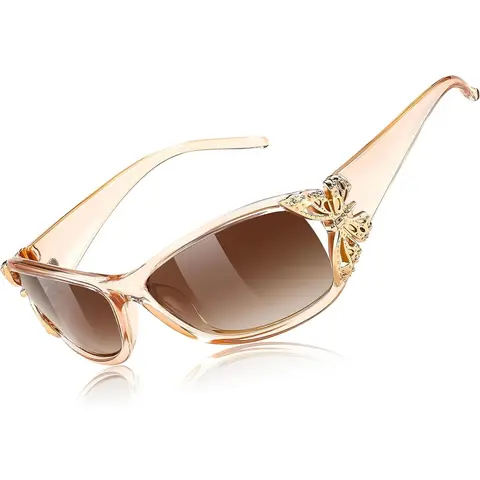 FEISEDY Women's Polarized Butterfly Sunglasses - Wrap-Around Design, UV400 Protection, Cool Polarized Glasses, Fashionable Frames Sunglasses, Trendy Shades, Polarised Lens B0078