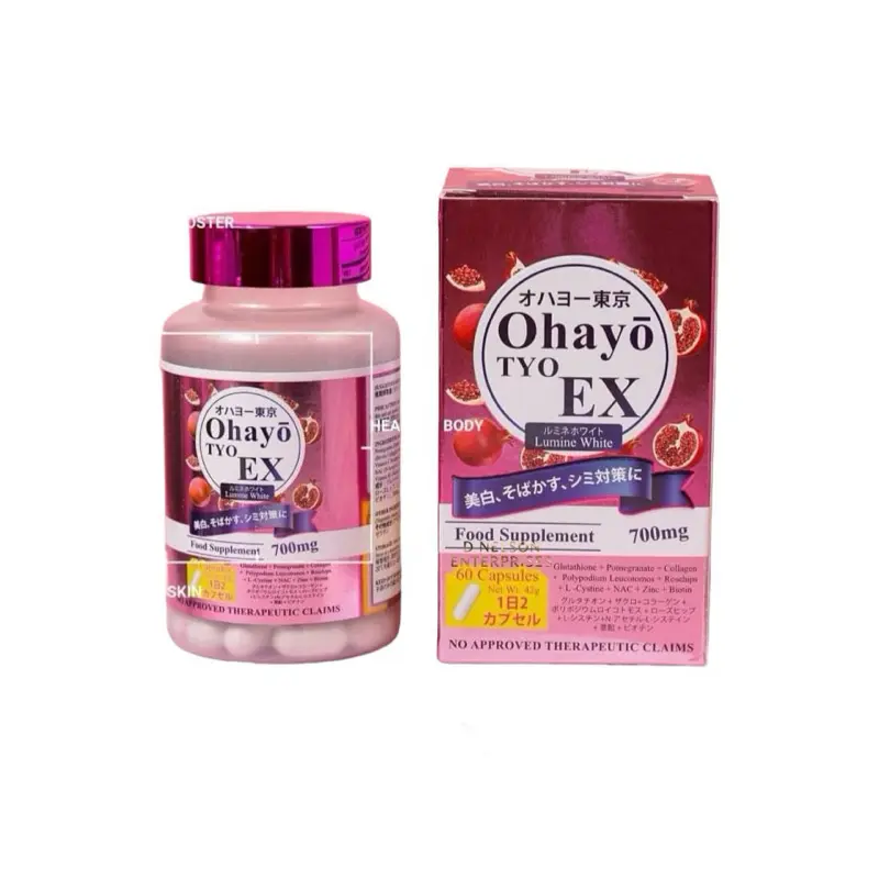 Ohayo TYO EX Lumine Glutathione 700mg, 60 Capsules Ohayo TYO EX Lumine Glutathione 700mg, 60 Capsules