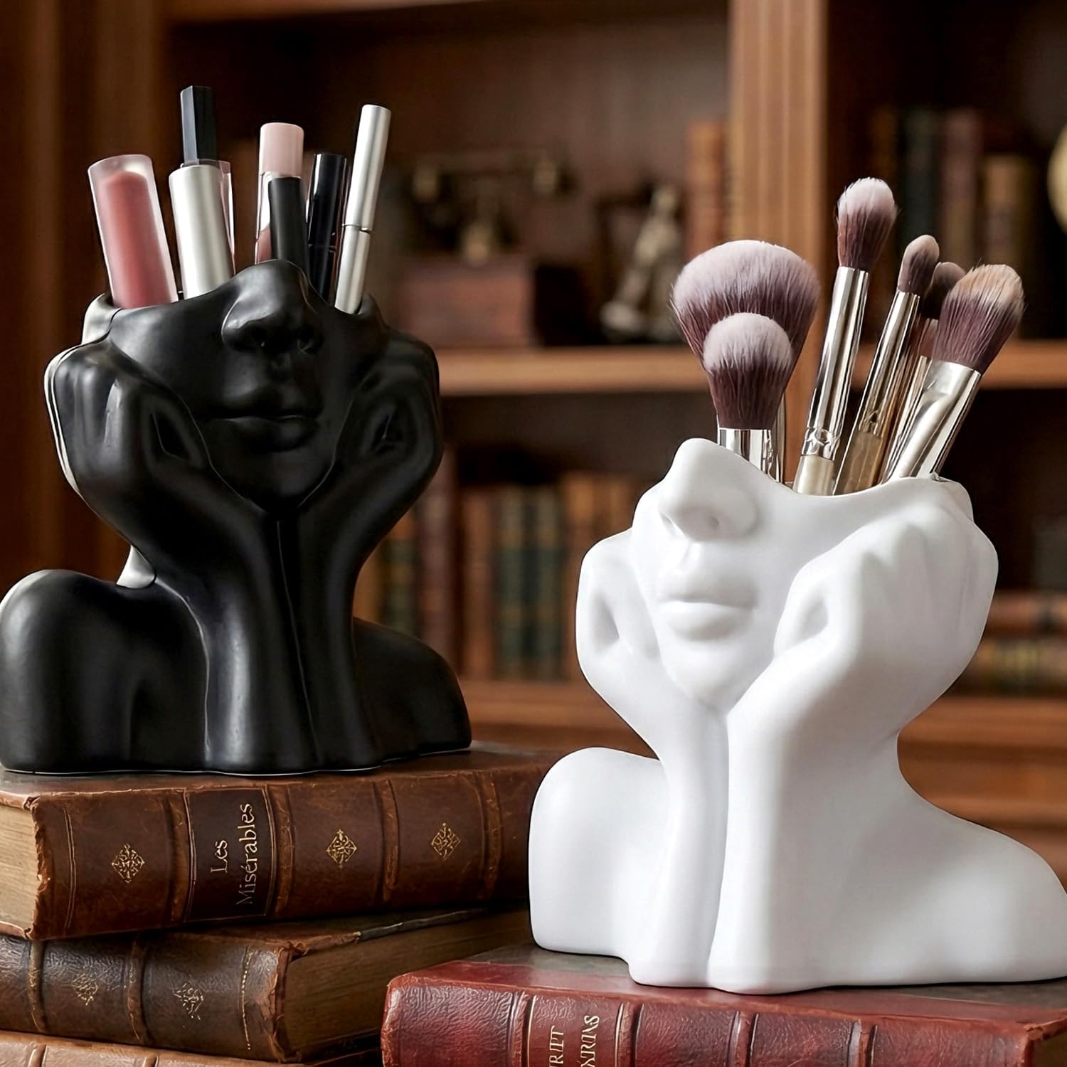 Human Body Art Styling Storage Box Nordic Household Student Dorm Desk Stationery Pen Holder Makeup Brushes Holder, Unique and Creative Storage Box for Makeuo Brushes, Pen Holder, Office Installation Tool, Cute Cosmetics Organizer, Beauty Organizer