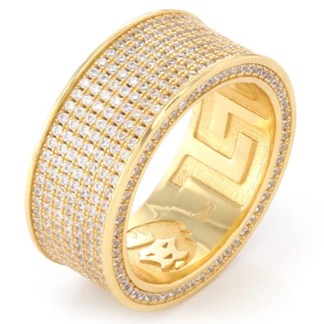 7-Row Iced Infinity Band Ring