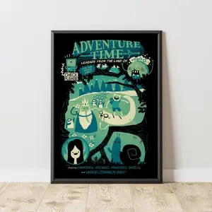 Adventure Time Poster, Manga Poster, Anime Poster, Cartoon Wall Art, Cartoon Decor, Adventure Time Print, Kid Poster