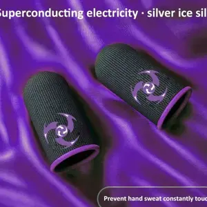 2 pcs in each pack Silver fiber gaming finger sleeves designed specifically for esports absorb sweat prevent accidents touches