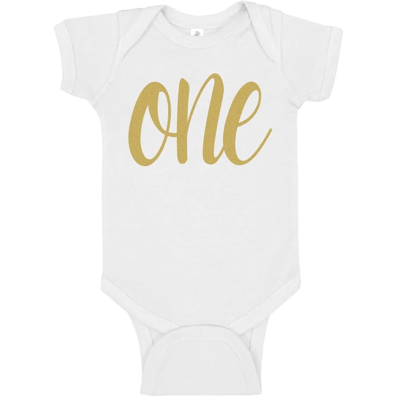 Cute Boy Girl  Baby Infant Handmade First Birthday Bodysuits One Gold Silver Party Outfits Clothes