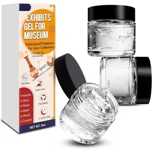 Exhibit Gel for Museum - 6oz Clear Removable  Odorless No  Museum Putty -  Vibration Falling for Collections Antiques Glass Ceramic Action Figures Marble Plastic Metal