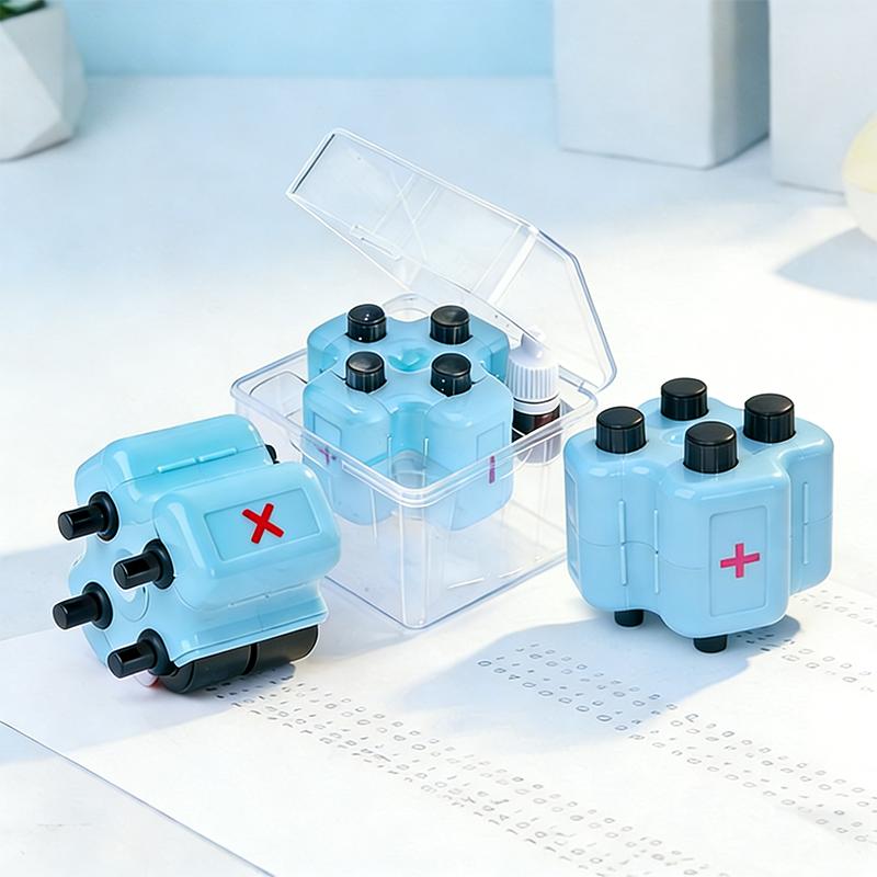 Math Teacher 4-in-1 Stamp Roller Addition Subtraction Multiplication Fill the Blank Educational Math Toy & Learning Tool for Kids, Parents, Teachers & Homeschool