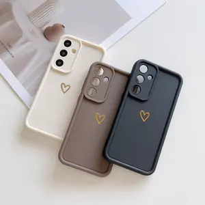 3-pack minimalist, Protective heart-shaped smartphone case with frosted soft full coverage, for Samsung A05S/A12/A13/A14/A15/A31/A32/A33/A34/A35/A52/A54/A55/S21/S22/S22Ultra/S23/S23FE/S23PLUS/S24/S24FE/S24 Ultra