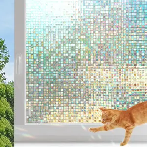 3D Static Window Film, Non-adhesive Privacy Protection Window Film, UV Protection Window Film, Window Protective Sticker for Home Office, Home Decor, Interior Decoration Accessories