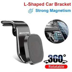 Magnetic Car Phone Holder 360 Degree Rotation Metal Car Mount for All Phones For Mercedes Benz AMG W240 W218 W219 W208 W209 W463 W46 W253 W292 W231