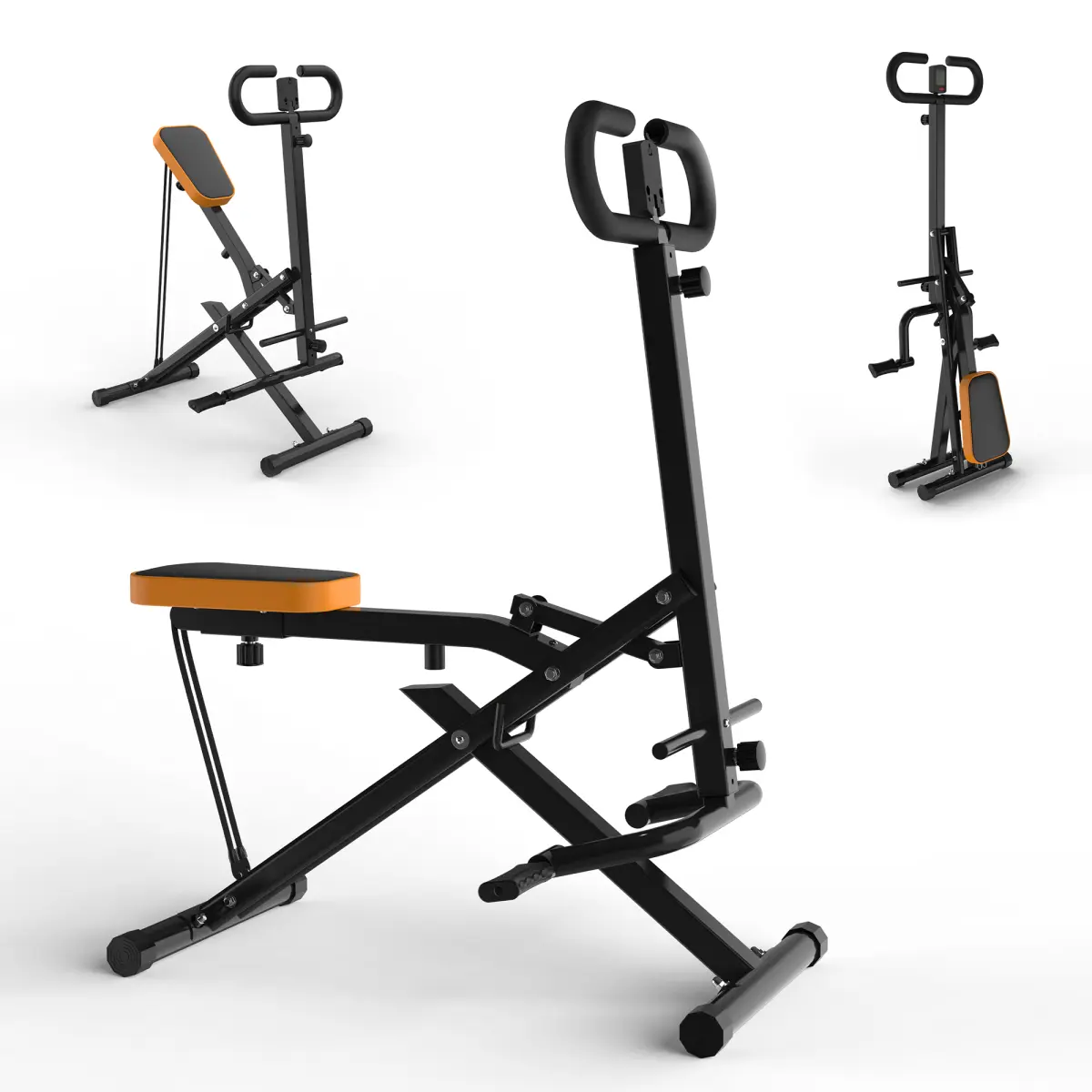 Bellemave Foldable Home Squat Machine with Resistance Bands - Adjustable Seat, Digital Display, 250 lbs Capacity, Glutes Workout, Core Stability, Build Muscle Strength, Abs/Back/Leg Press & Hip Thrust Trainer for Home Gym (Black)