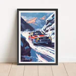 Audi S1 Rally Car Poster | Car Print | Gicle Print | Automotive Art | Wall Art Print | Supercar Poster |