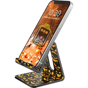 BOUT,TTTIQ Adjustable Cell Phone Stand, Aluminum Desktop Cellphone Stand with Anti-Slip Base and Convenient Charging Port, Fits All Smart Phones Apple Iphone