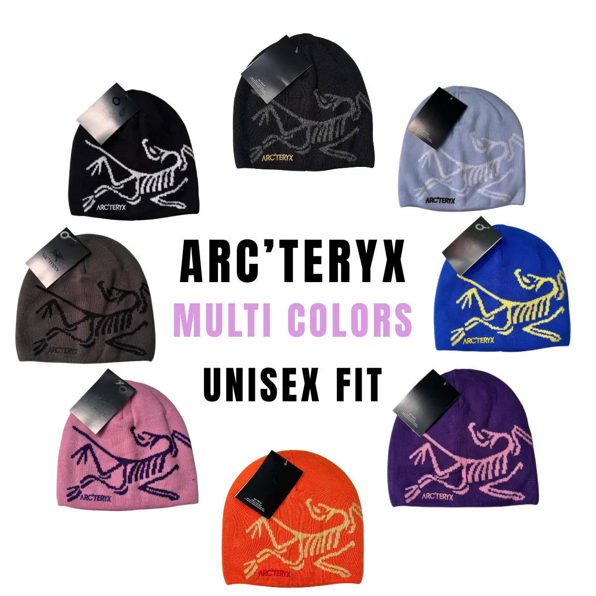 Arc'teryx Bird Head Toque Beanie – Unisex Knit Winter Hat, Warm Soft Stretch Skull Cap with Iconic Bird Logo, Outdoor Hiking Ski Snowboarding Beanie, Multi Color Collection