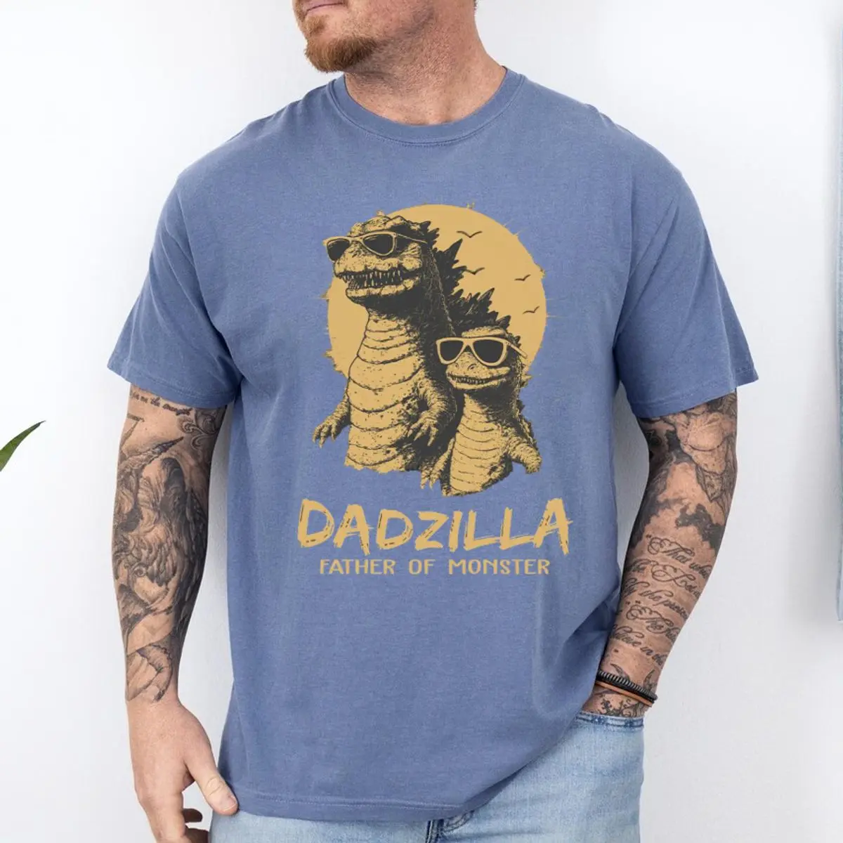Comfort Colors Personalized Dadzilla T Shirt, Father's Day Gifts For Dad Funny Papa Tshirt, Cool Daddy Dinosaur Tee, Unisex Fitted Short Sleeve Tee, Crewneck Top