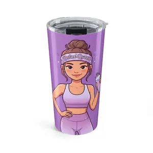 Detox Queen illustration Tumbler | 20oz purple fitness water bottle