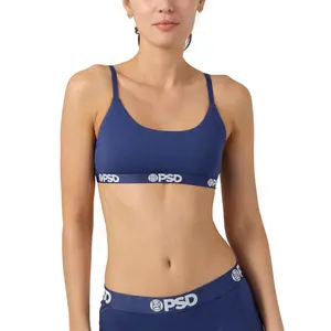 PSD Womens Navy Scoop Bralette - Premium Modal Fabric Bralette with Adjustable Straps, Soft Comfortable and Cute Womenswear