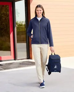 Ash City Women's Waterproof Tech-Shell Jacket - Core 365 CE708W, Minimalist Fitted 3-Layer Lightweight Longsleeves Outdoor Windbreaker Outerwear, Breathable Basic All-Season Casual Coat with Zippered Pockets