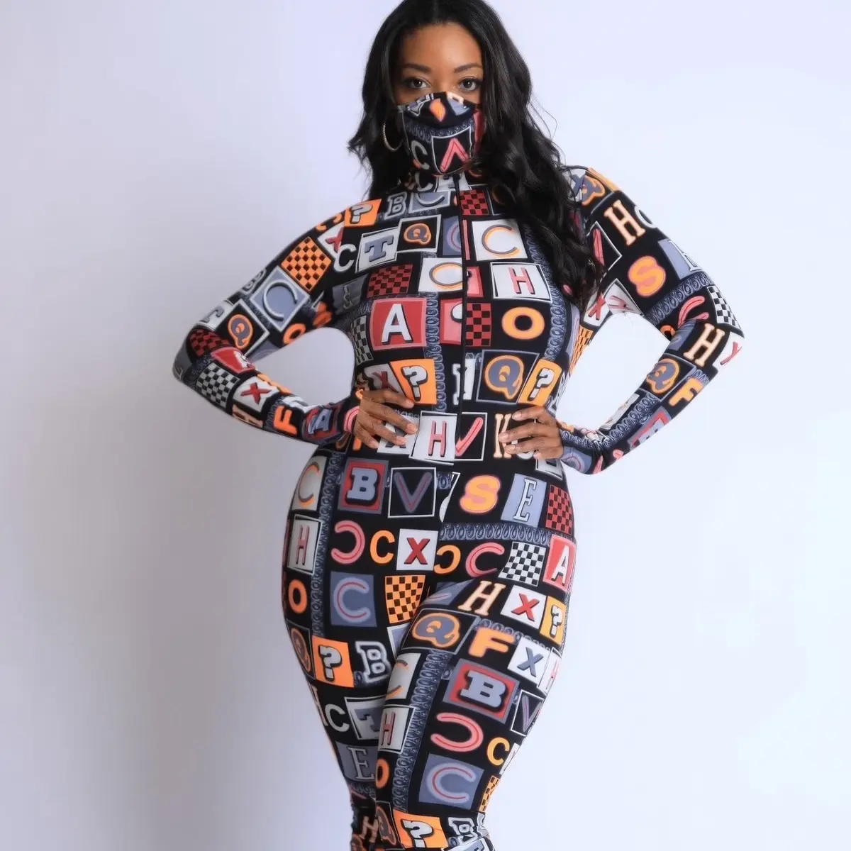 Alphabetically Neon Jumpsuit Comfort Fit