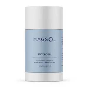 MAGSOL Natural Magnesium Deodorant - Patchouli | Aluminum Free and Baking Soda Free