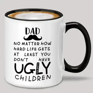 Dad Coffee Mug, Funny Gift Mug, 11oz Cup for Birthday, Christmas, Anniversary, Xmas Valentine's Day for Daddy, Father, Him from Daughter, Son, Drinkware