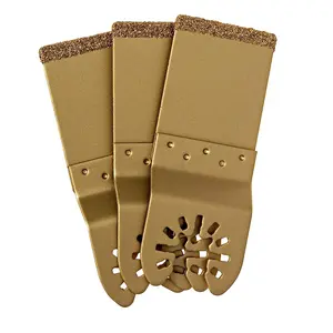 Diamond Oscillating Blade Set, 3 Pieces for Cement Grout Removal & Mortar Cleaning, Flat Cut Multi-Tool Saw Blades