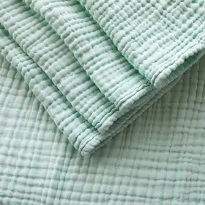 Mint Alley Cotton Muslin Blanket 59 x 78 Inch 4-Layer Mint Blankets for Adult Extra Lightweight Soft Breathable Throw Comfort Blanket All Season (Mint, 59" x 78")