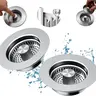 upgraded 3 in 1 Kitchen Sink Drain Strainer,Anti-Clogging Sink Food Catcher Basket, Stainless Steel Pop-Up Kitchen Sink Stopper for US Standard 3-1/2 inch Kitchen Sink (Silver-1Pack)