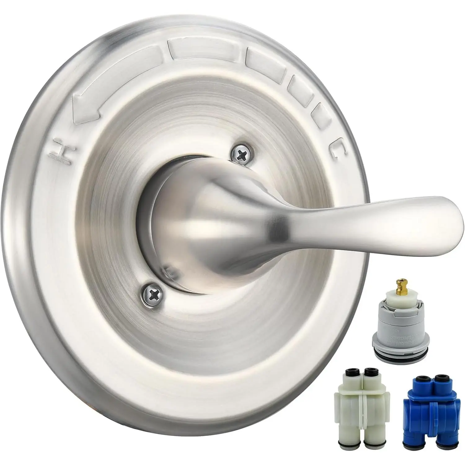 Synthetic Hassle-Free Replacement Delta Classic 13 Series Single-Function Trim Kit, T13020-SS Brushed Nickel Shower Handle, Fits Delta R10000 Series Valves, 2 Included Styles, Prevents Scald, Manufacturer Warranty, 2 Style Of Included, Manufacturer Warren