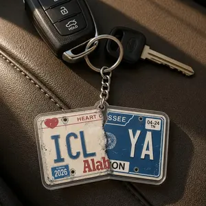 Country Acrylic Keychain 2 Side, Bag Decor, Keychain, Gift For Her, Birthday Gift, Gift Idea