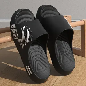 Mens Shoes, Fashionable Number Graphic Slides, Sliders for Men, Casual Comfortable Home Slippers, Non-slip Soft Slippers for Indoor & Outdoor Wear Black Footwear Sandal