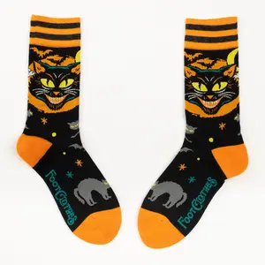 Vintage Black Cat Crew Socks